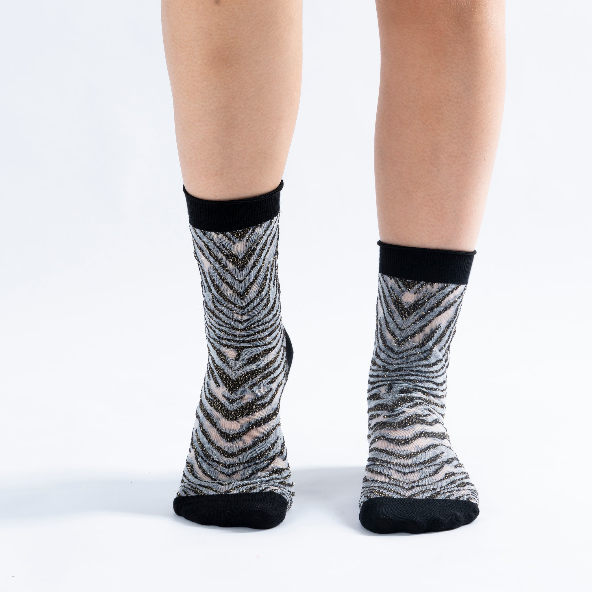 Black Zebra High Sock