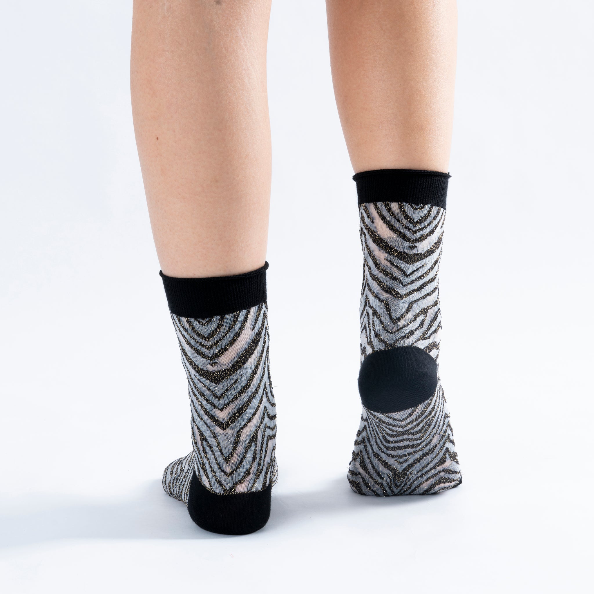 Black Zebra High Sock