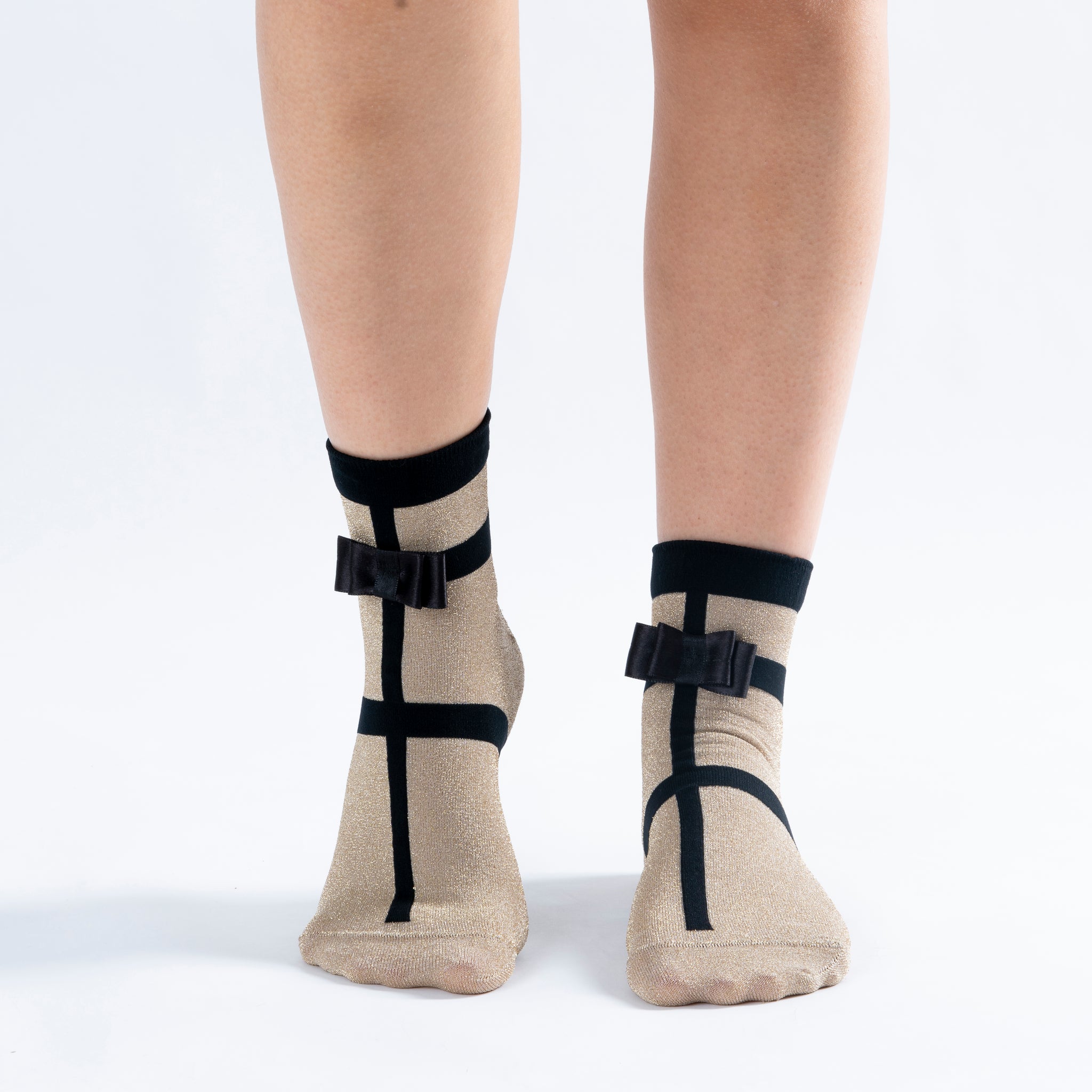 Lurex Ribbon High Sock