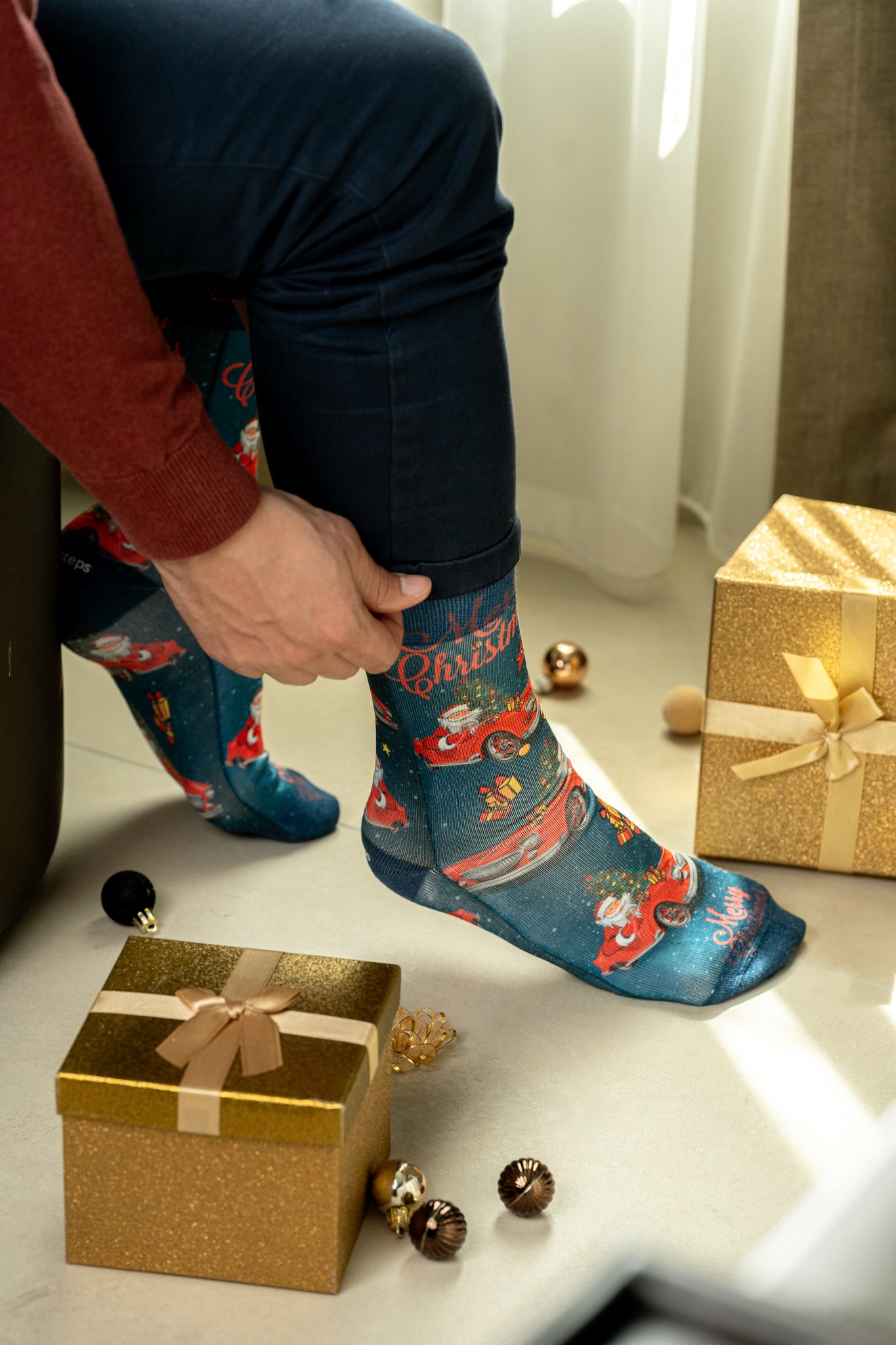 Christmas Car Man Sock