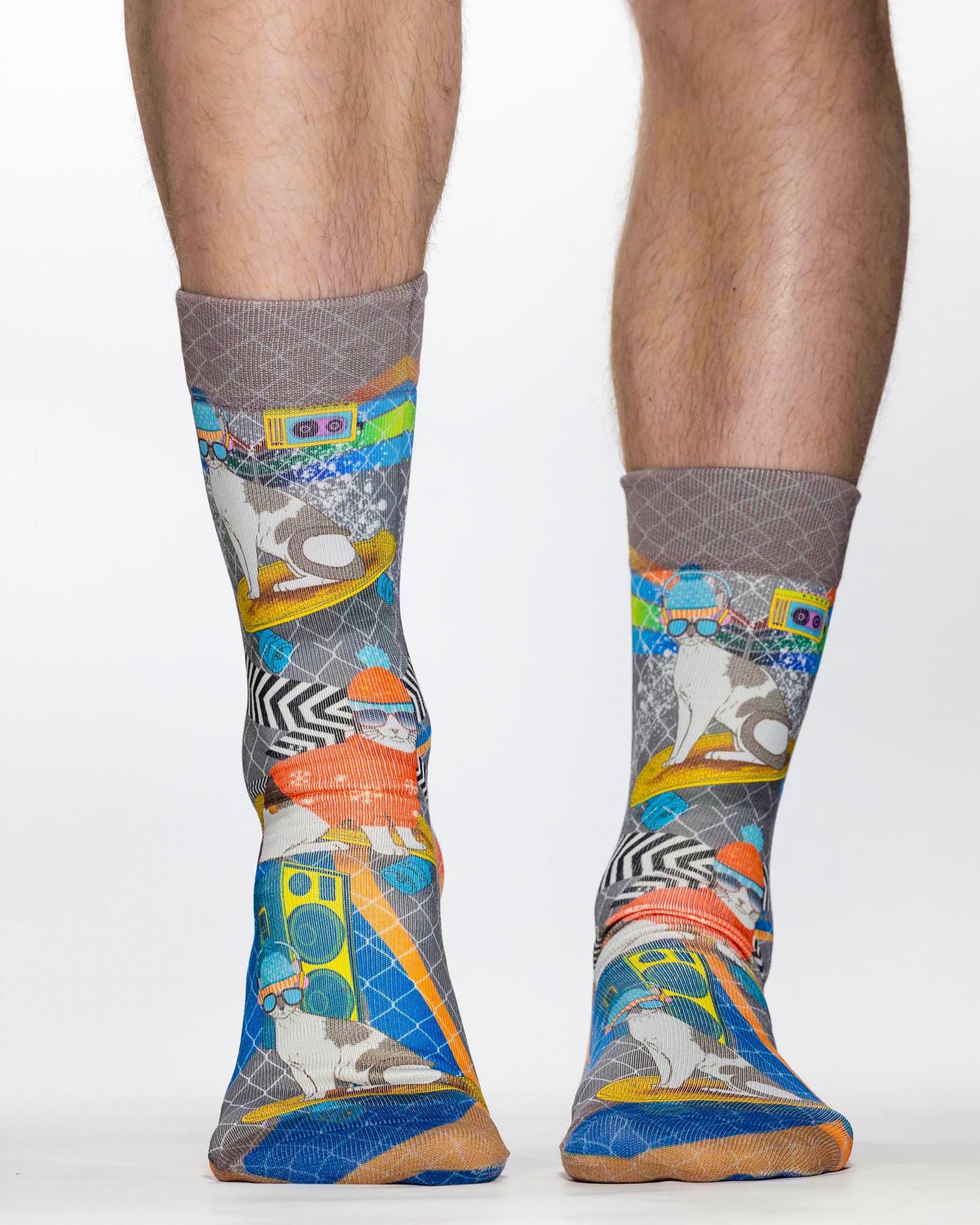 Skater Cat Man Sock