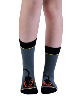 SHADOW CAT Knitting Socks