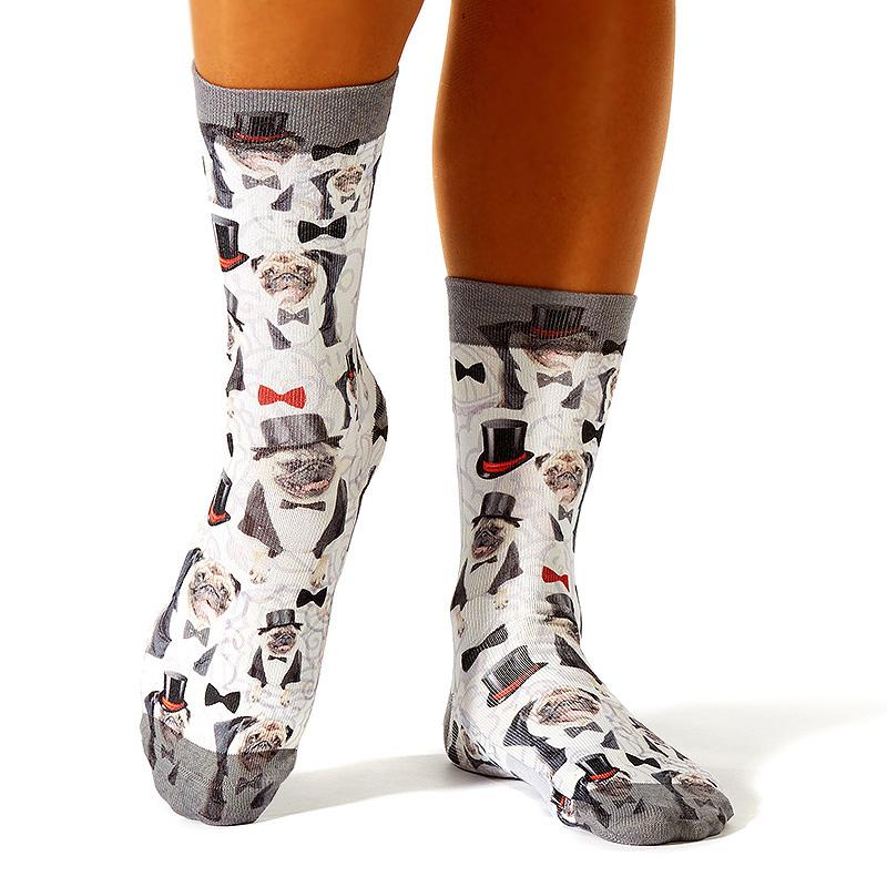 Dressed Pug Lady Sock