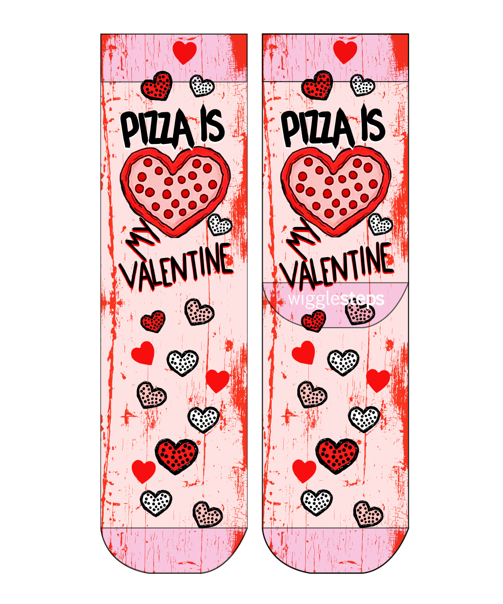Pizza Is My Valentine Lady Sock