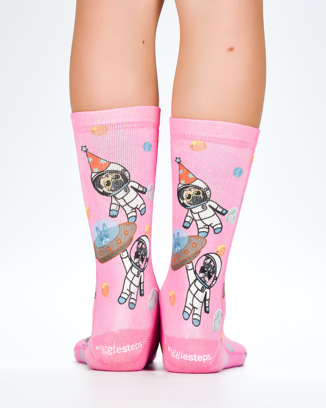 Space Dog Pink Kids Socks