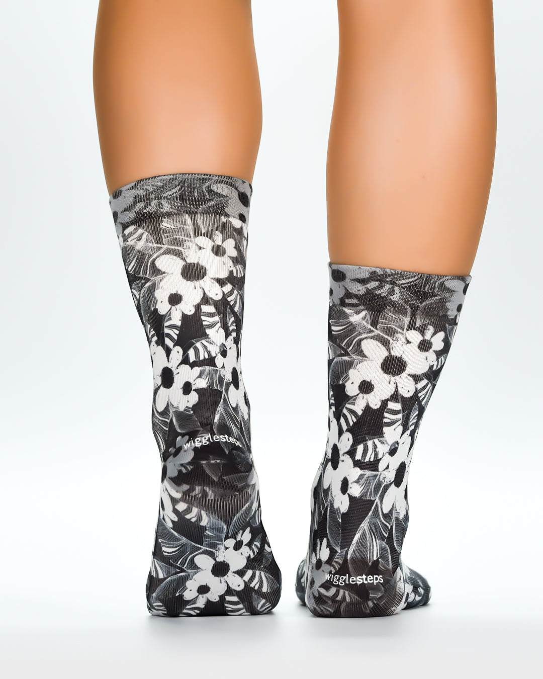 Black Flowers Lady Socks